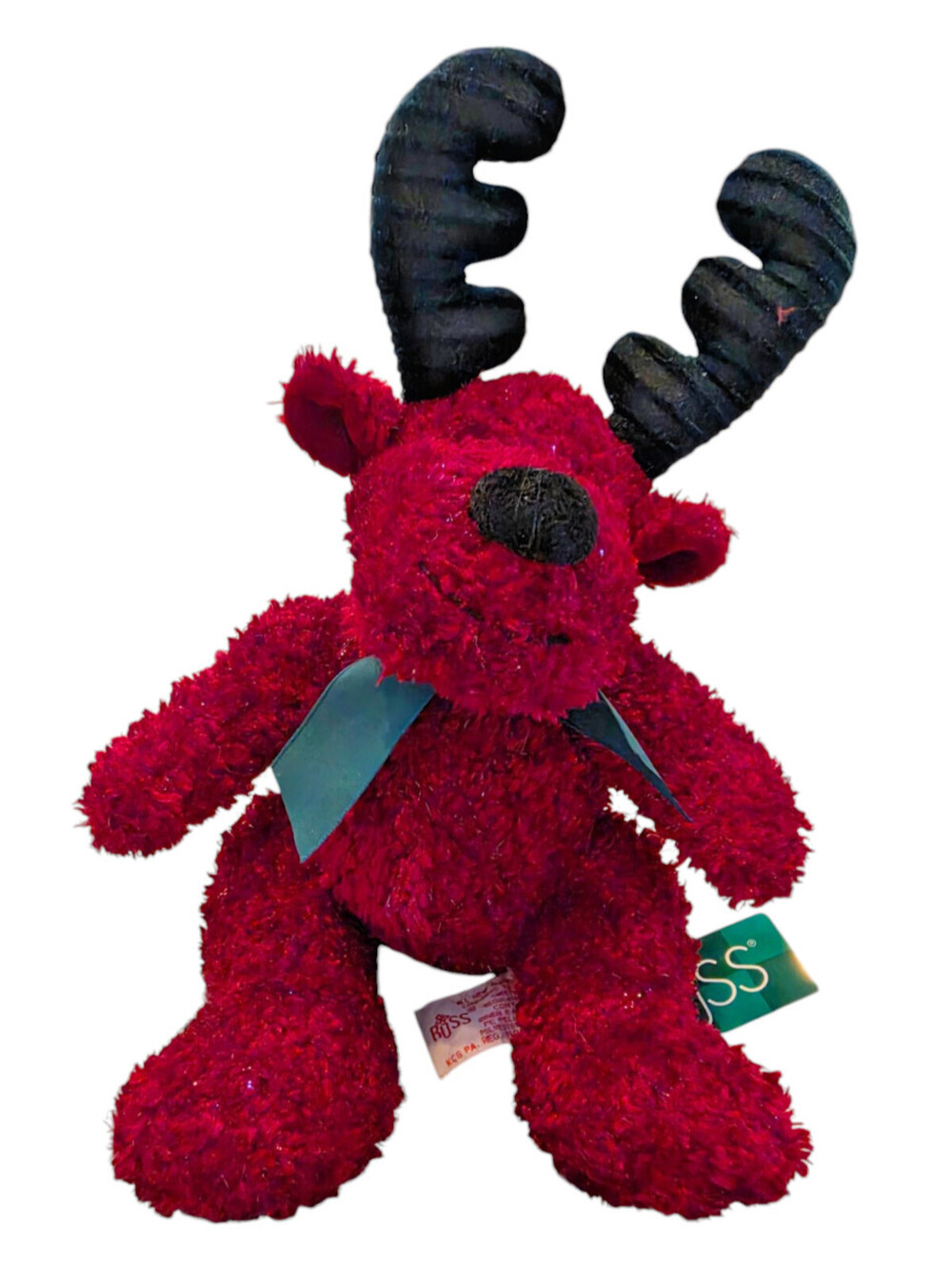 Vintage Russ Berrie "Twinkle" Red Moose/Reindeer plush toy Christmas NEW